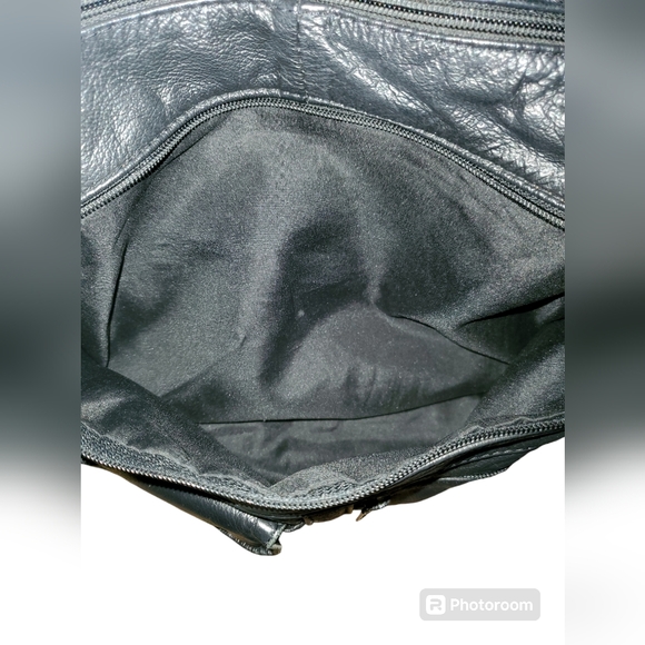 Woman's Ace Leather Goods Black Leather Shoulder Purse Excellent Condition - Picture 7 of 11